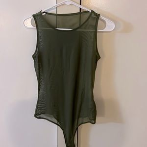 Sheer green bodysuit, size small
